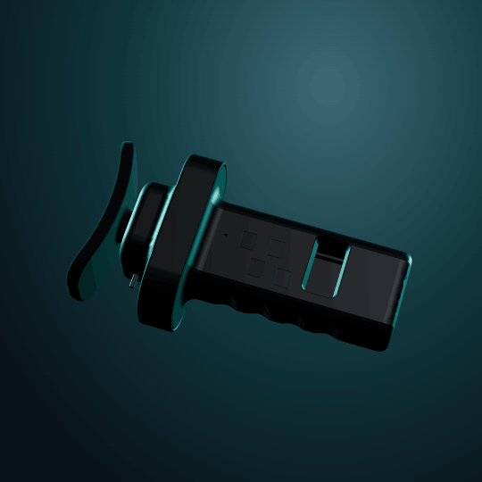 Muscle Caliper control face rendered from the production CAD