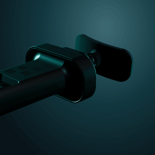 Muscle Caliper load cell mount and pad rendered from the production CAD
